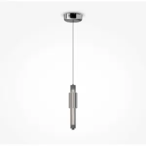 Image of Maytoni Lighting - Maytoni Maytoni Verticale Modern Slim Pendant Ceiling Light Chrome, Chrome Shade, Integrated LED 3000K