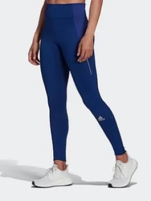 Image of adidas Own The Run Better Winter Running Leggings, Blue Size M Women