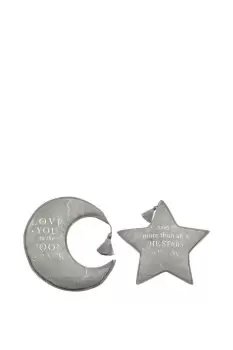 Image of Velvet Moon & Star Cushion 32cm Grey