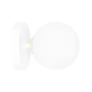 Image of Floki White/Gold Globe Wall Lamp with White Glass Shades, 1x E14