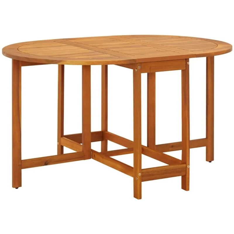 Image of vidaXL Outdoor Oval Drop Leaf Table Garden Breakfast Dining Table Acacia Wood