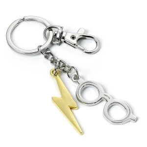Image of Harry Potter Lightning Bolt & Glasses Keyring
