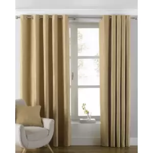 Image of Riva Home Atlantic Eyelet Ringtop Curtains (168 x 183cm) (Ochre)
