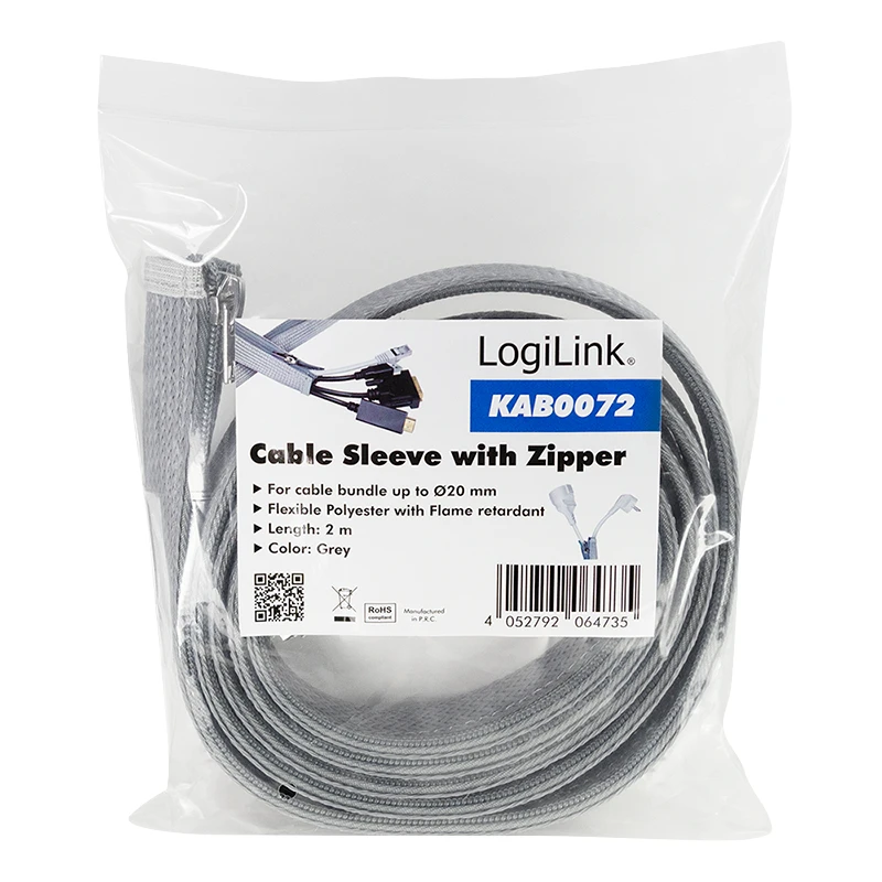 Image of LogiLink KAB0072 cable sleeve Grey 3 cm
