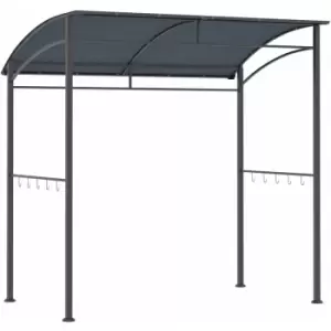 Image of 2M bbq Gazebo Tent Sun Shade with Hooks Outdoor Patio Metal, Grey - Grey