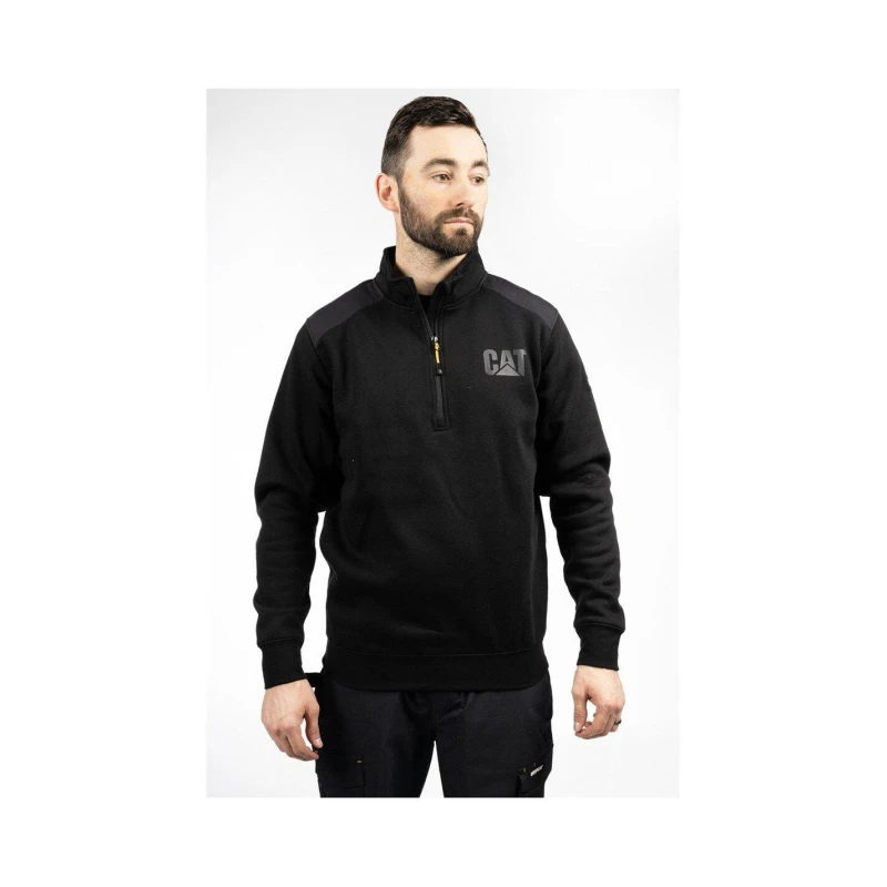 Image of Caterpillar Essential quarter Zip Sweatshirt - Black XL