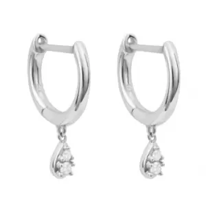 Image of White Gold Teardrop Hoop Earrings GE2438