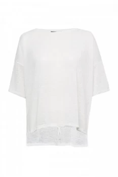 Image of French Connection Vlore Sheer Tie Front Top White