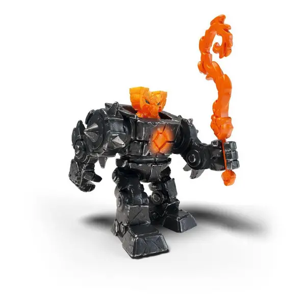 Image of Schleich Eldrador Mini Creatures Shadow Lava Robot Toy Figure, 7 To 12 Years, Grey/Orange (42597)