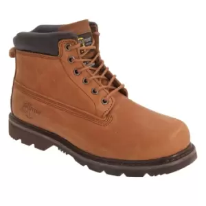 Image of Grafters Mens 6 Eye Padded Leather Work Boots (6 UK) (Light Brown)