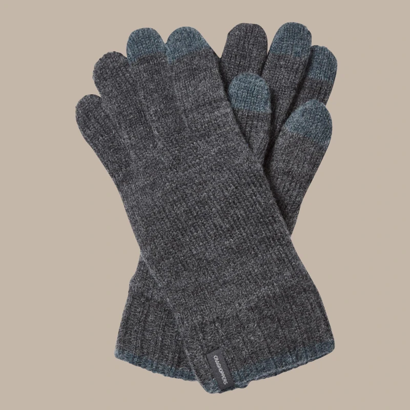 Image of Craghoppers Craghoppers Men 'Gallus ' Insulated Knit Gloves in Black Size: Small/Large Black S/M Male 5054904626175