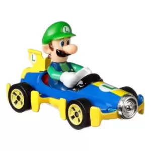 Image of Mario Kart Hot Wheels Diecast Vehicle 1/64 Luigi (Mach 8) 8 cm