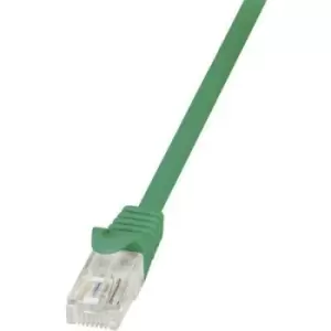 Image of LogiLink CP2055U RJ45 Network cable, patch cable CAT 6 U/UTP 2m Green incl. detent