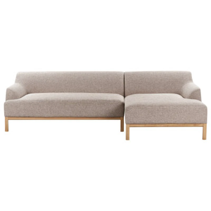 Image of Beliani Corner Sofa 3 Seater Sosjo Fabric Light Brown Left Hand
