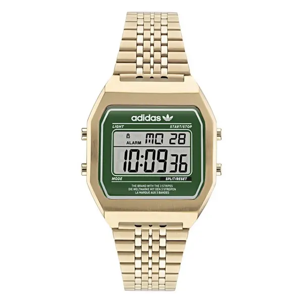 Image of Adidas Unisex Digital Two Gold-Tone Watch AOST22071