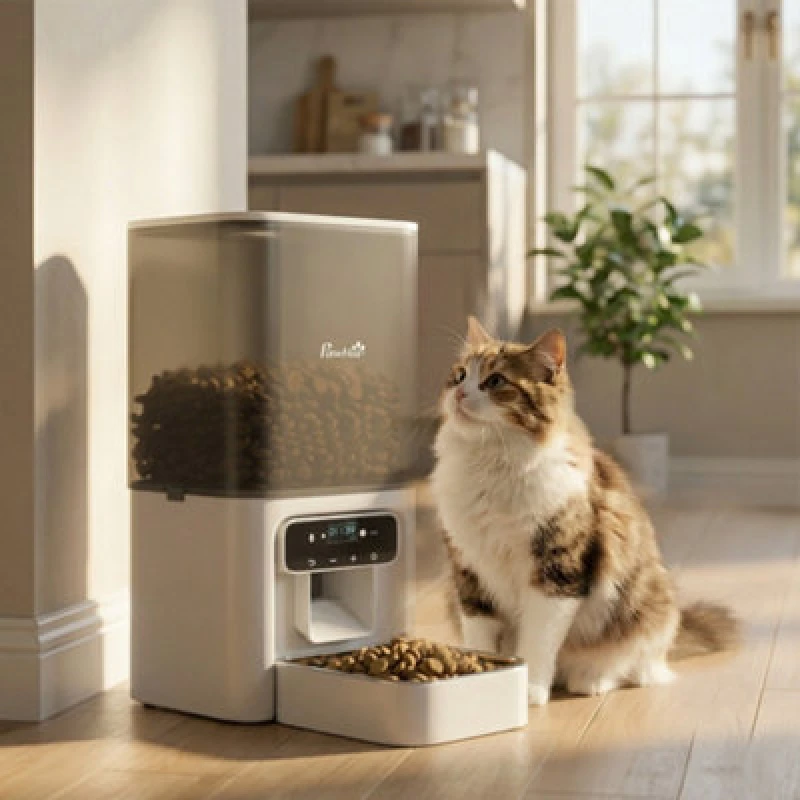 Image of Pawhut Automatic Cat Feeder Programmable With Timer, 10S Voice Recorder