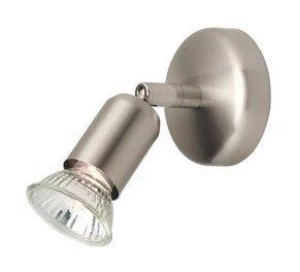 Image of 1 Light Single Spotlight Brushed Steel, GU10
