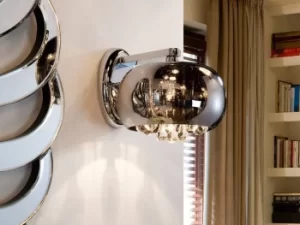 Image of Argos Crystal Wall Lamp Chrome, Mirror, G9