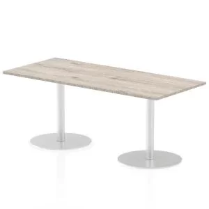 Image of Italia Poseur Table Rectangle 1800800 Top 725 High Grey Oak