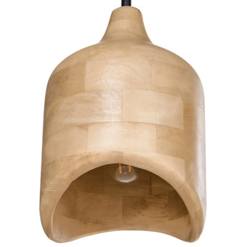 Image of Beliani Pendant Lamp Pandu Mango Wood Light Brown