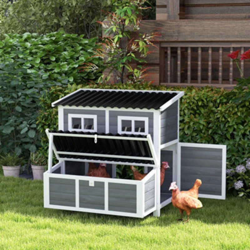 Image of PawHut Wooden Chicken Coop w/ Nesting Box for 4-6 Chickens - 100 x 86 x 100cm TJ Hughes 5063603981010