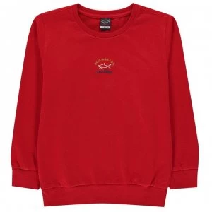 Image of Paul And Shark Crew Junior Boys Basic Logo Sweatshirt - Red 577