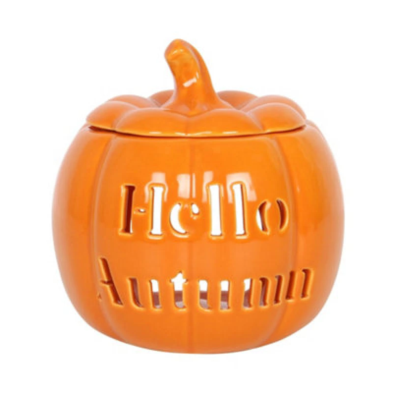 Image of Something Different Something Different Hello Autumn Ceramic Pumpkin Oil Burner in Orange Orange One Size Unisex 5063300593448