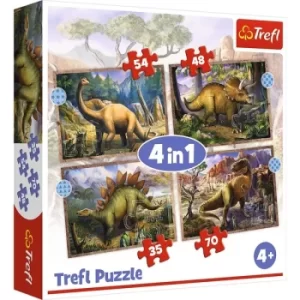 Image of 4 In 1 Interesting Dinosaurs Jigsaw Puzzle