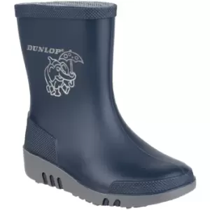 Image of Dunlop Boys Mini Elephant Waterproof PVC Welly Wellington Boots UK Size 11.5 (EU 30)