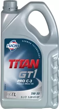 Image of FUCHS TITAN GT1 PRO C-3 5W-30 ENGINE OIL LUBRICANT 5 LITRES ACEA C3