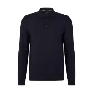 Image of Boss Boss Bono Knitted Polo Shirt Mens - Blue