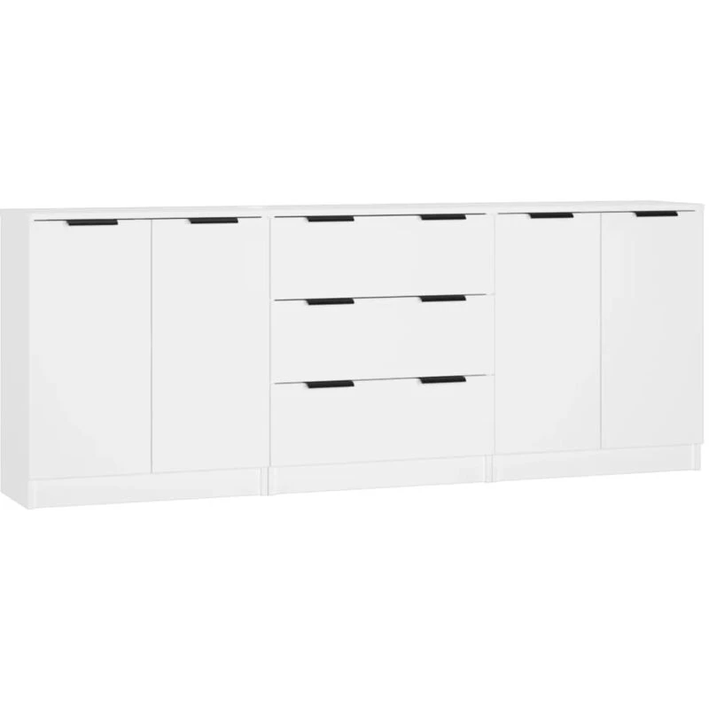 Image of VIDAXL 3 Piece Sideboards White Engineered Wood vidaXL 8720287122401