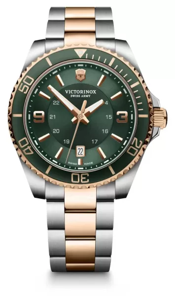 Image of Victorinox 242008 Maverick Large Two Tone Green Dial Watch