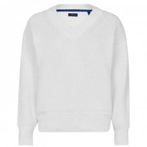 Image of Gant Gant Ribbed V Knit - 113 EggSHELL