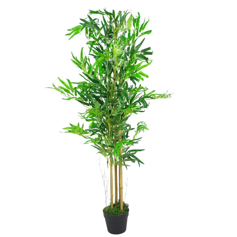 Image of Leaf Design 120cm (4ft) Natural Look Artificial Bamboo Plants Trees