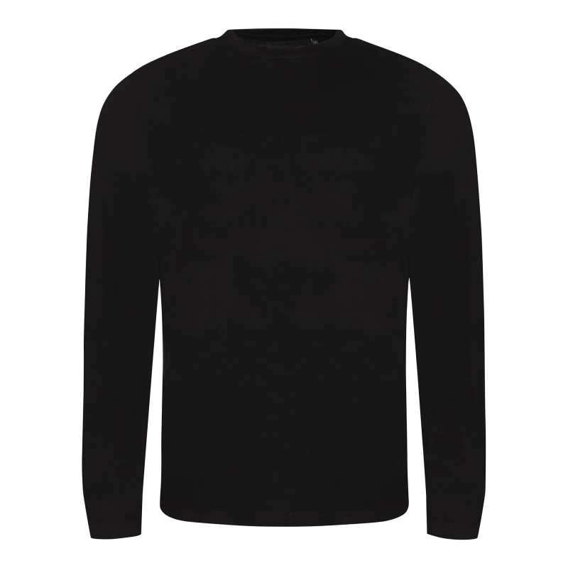 Image of AWDis AWDis Men Long Sleeve Tri-Blend T-Shirt in Black Size: Small Black S Male 5057819114652