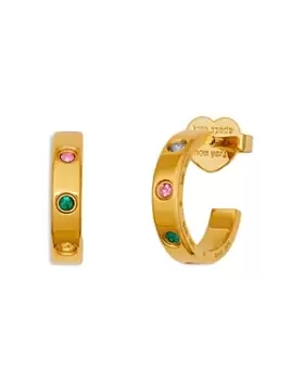 Image of kate spade new york Set in Stone Huggie Multicolor Hoop Earrings