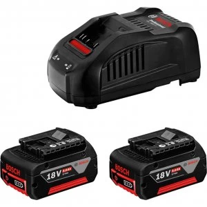 Image of Bosch PRO GAL 1880 Genuine 18v Cordless Battery Charger and 2 x CoolPack Li-ion Batteries 5ah 240v