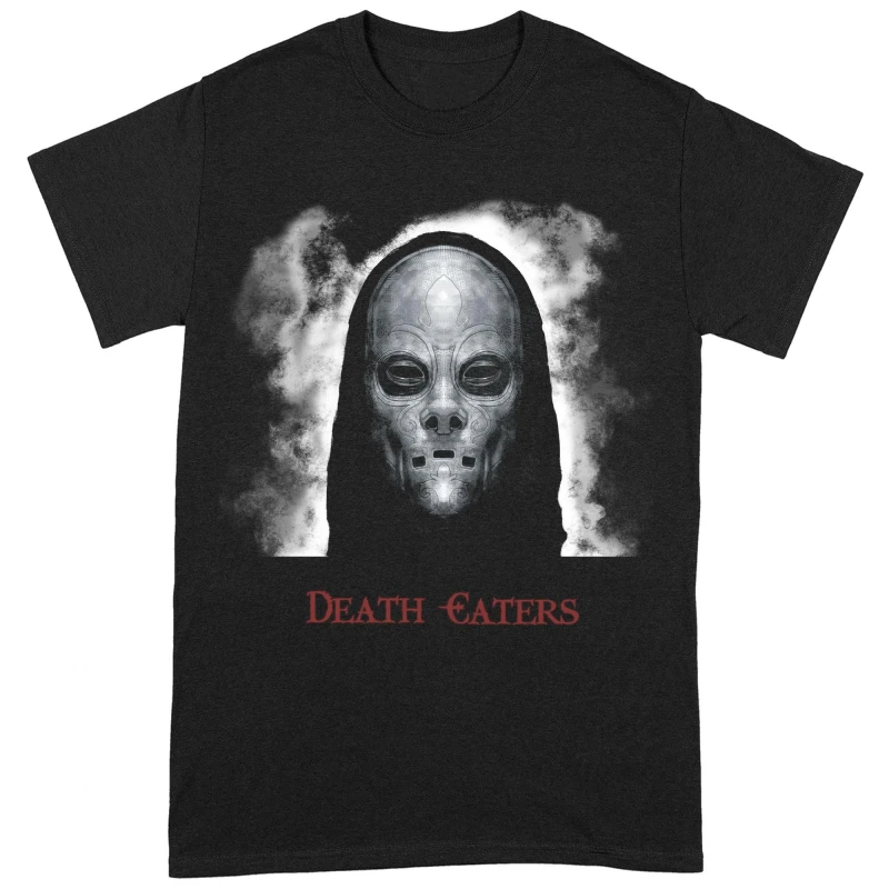 Image of Harry Potter Mens Death Eater Mask T-Shirt in Black Size: Small Black Male S