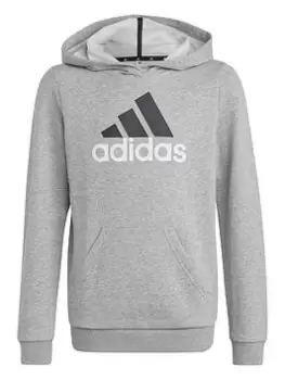 Image of Boys, adidas Sportswear Essentials Junior Unisex Big Logo Overhead Hoodie, Grey, Size 9-10 Years