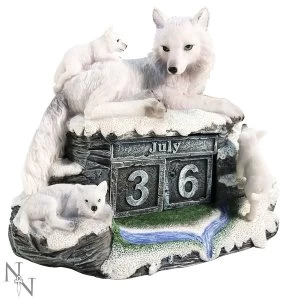 Image of Mothers Watch Wolf Statue Calendar