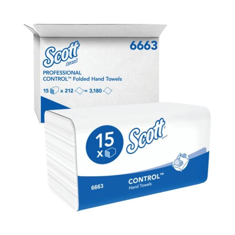 Image of Scott Performance Hand Towels 315x215mm 1-Ply White (3180 Pack) 6663