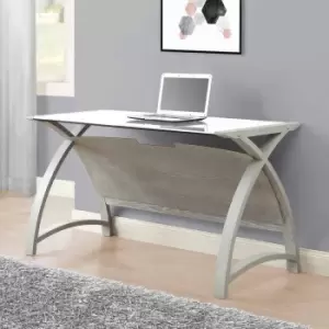 Image of Jual Helsinki Large Curve Glass Desk, Grey