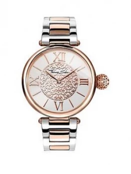 Image of Thomas Sabo Karma Rose Gold Dial with Silver and Rose Gold Two Tone Stainless Steel Ladies Watch, One Colour, Women