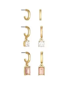 Image of Lipsy Tonal Pink Hoop Earrings - Pack Of 3