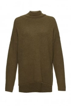 Image of French Connection Aya Flossy Funnel Neck Sweater Green