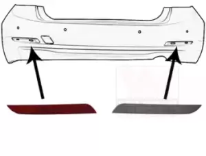 Image of VAN WEZEL Reflector Bumper 0670939 BMW,3 Limousine (F30, F80),4 Gran Coupe (F36),4 Coupe (F32, F82),4 Cabrio (F33, F83)
