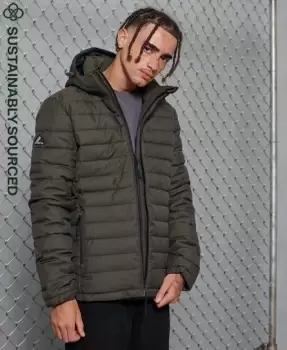 Image of Superdry Mens Hooded Fuji Jacket Dark Grey / Charcoal Tweed - Size: M