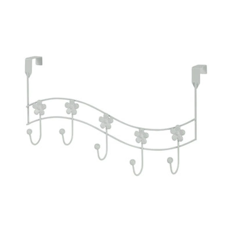 Image of Showerdrape Flowers White Over Door Storage Hooks, White FLWDHW