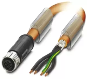 Image of Phoenix Contact, SAC-4P-FSS/ 1.5-PUR PE SH SCO Series, Straight M12 to Unterminated Cable assembly, 1.5m Cable